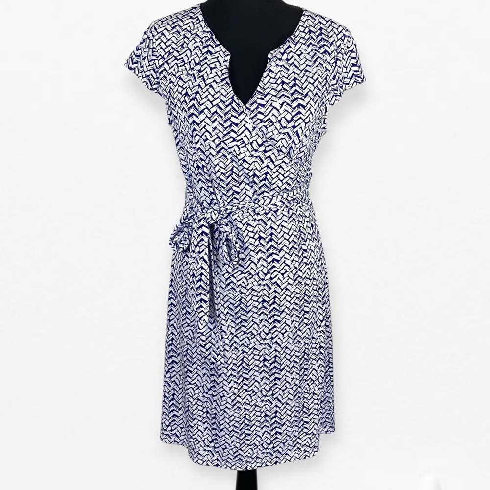 The Limited Navy and White Printed Midi Dress